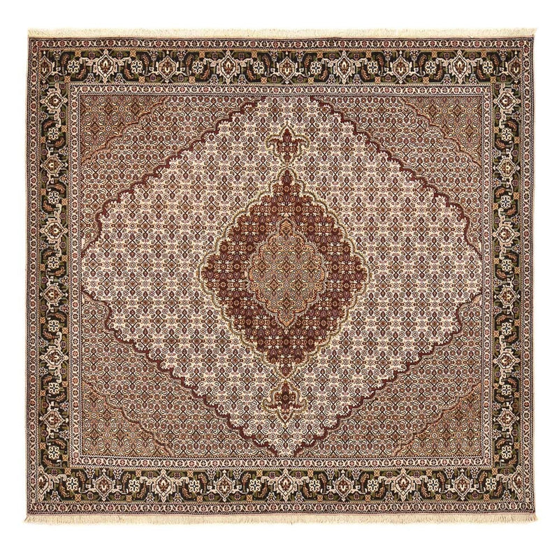 Alfombra Persa - Tabriz - Real cuadrado  - 202 x 196 cm - marrón claro