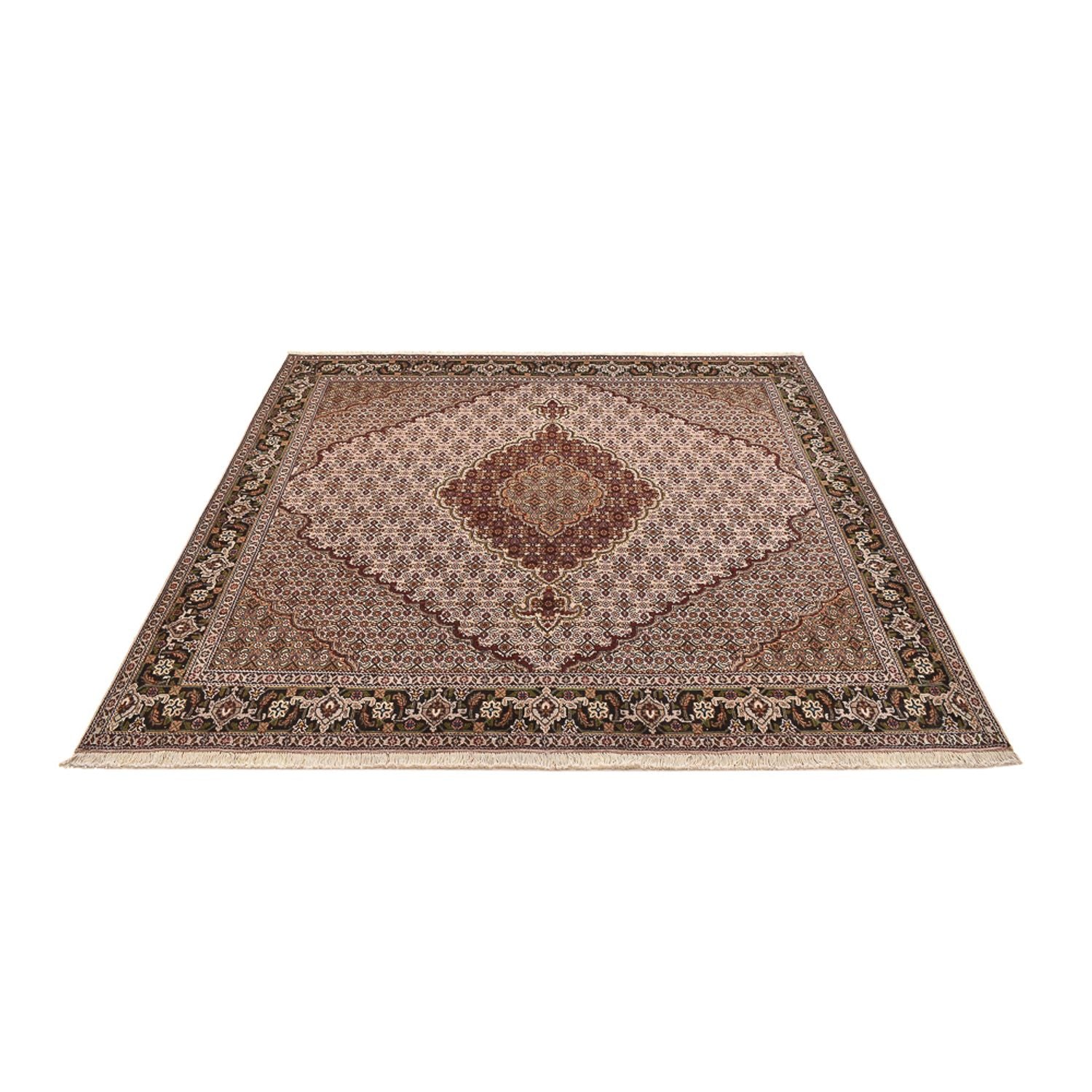 Alfombra Persa - Tabriz - Real cuadrado  - 202 x 196 cm - marrón claro
