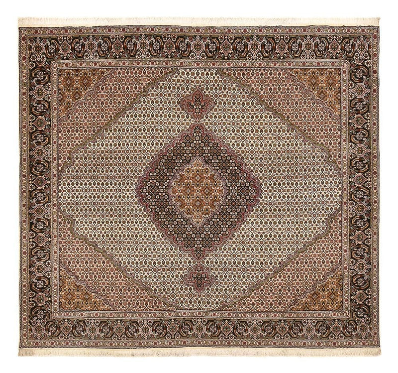 Alfombra Persa - Tabriz - Real cuadrado  - 212 x 200 cm - marrón