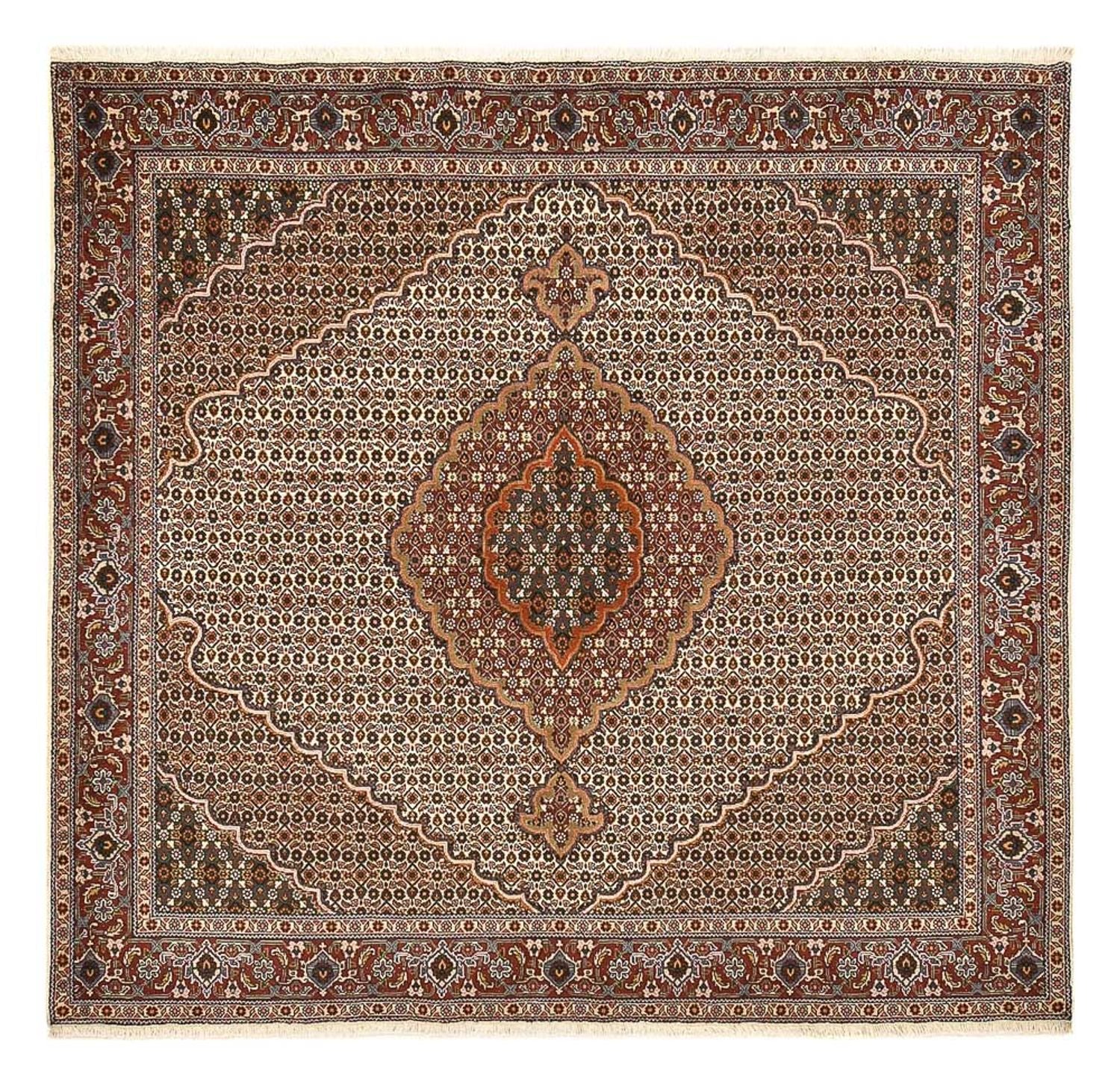 Alfombra Persa - Tabriz - Real cuadrado  - 204 x 196 cm - marrón