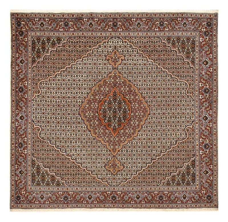 Alfombra Persa - Tabriz - Real cuadrado  - 204 x 196 cm - marrón