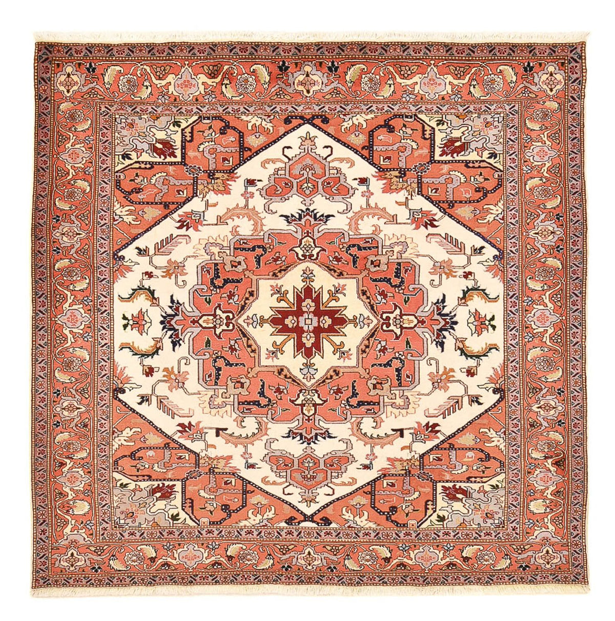 Alfombra Persa - Tabriz - Real cuadrado  - 207 x 205 cm - crema