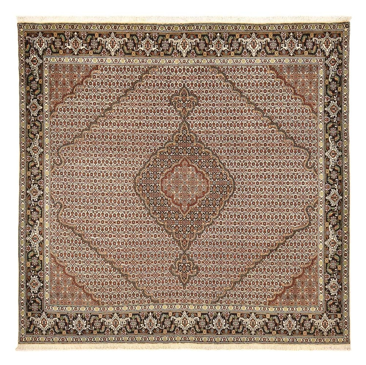 Alfombra Persa - Tabriz - Real cuadrado  - 205 x 204 cm - marrón