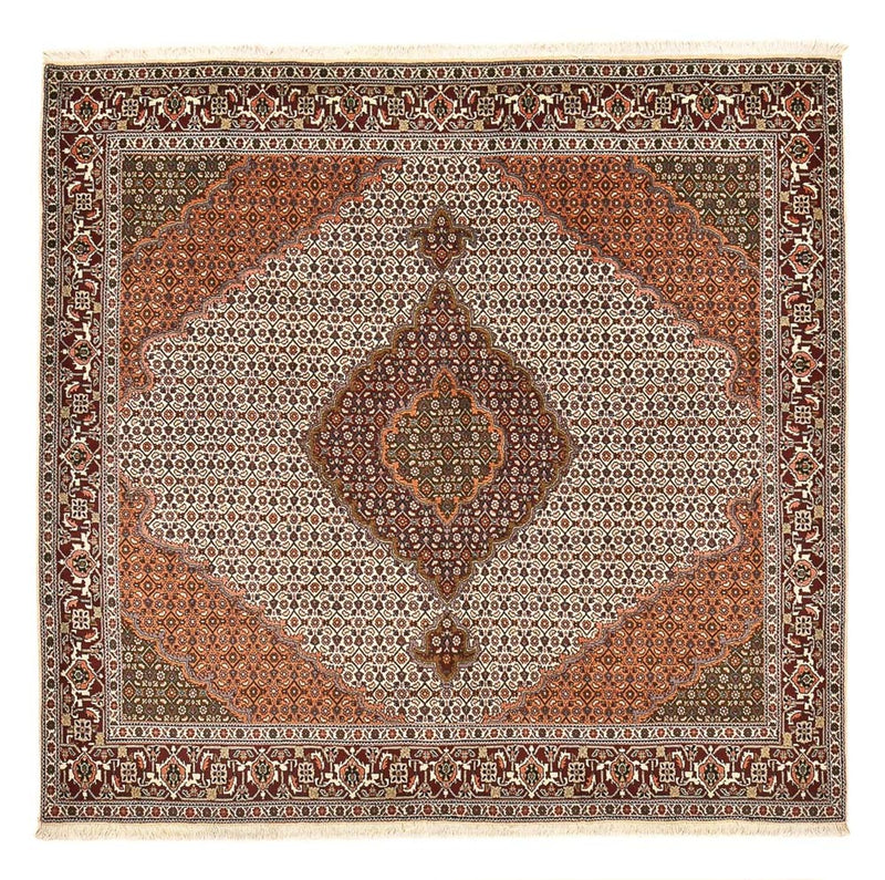 Alfombra Persa - Tabriz - Real cuadrado  - 203 x 200 cm - marrón claro