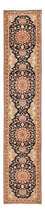 Alfombra de pasillo Alfombra Persa - Tabriz - Real - 380 x 75 cm - azul oscuro