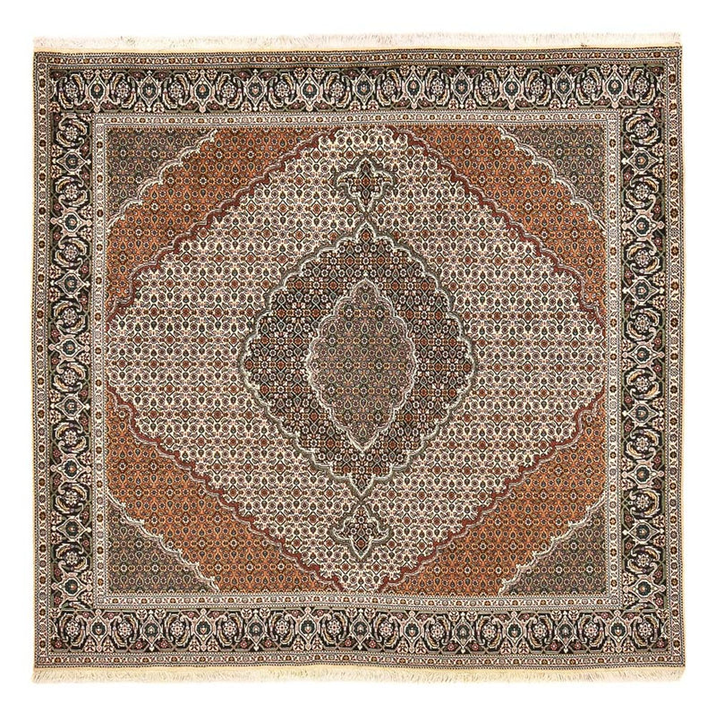 Alfombra Persa - Tabriz - Real cuadrado  - 206 x 202 cm - marrón claro