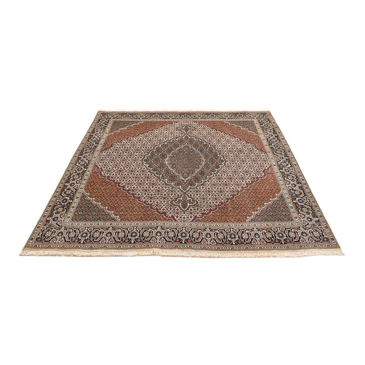 Alfombra Persa - Tabriz - Real cuadrado  - 206 x 202 cm - marrón claro
