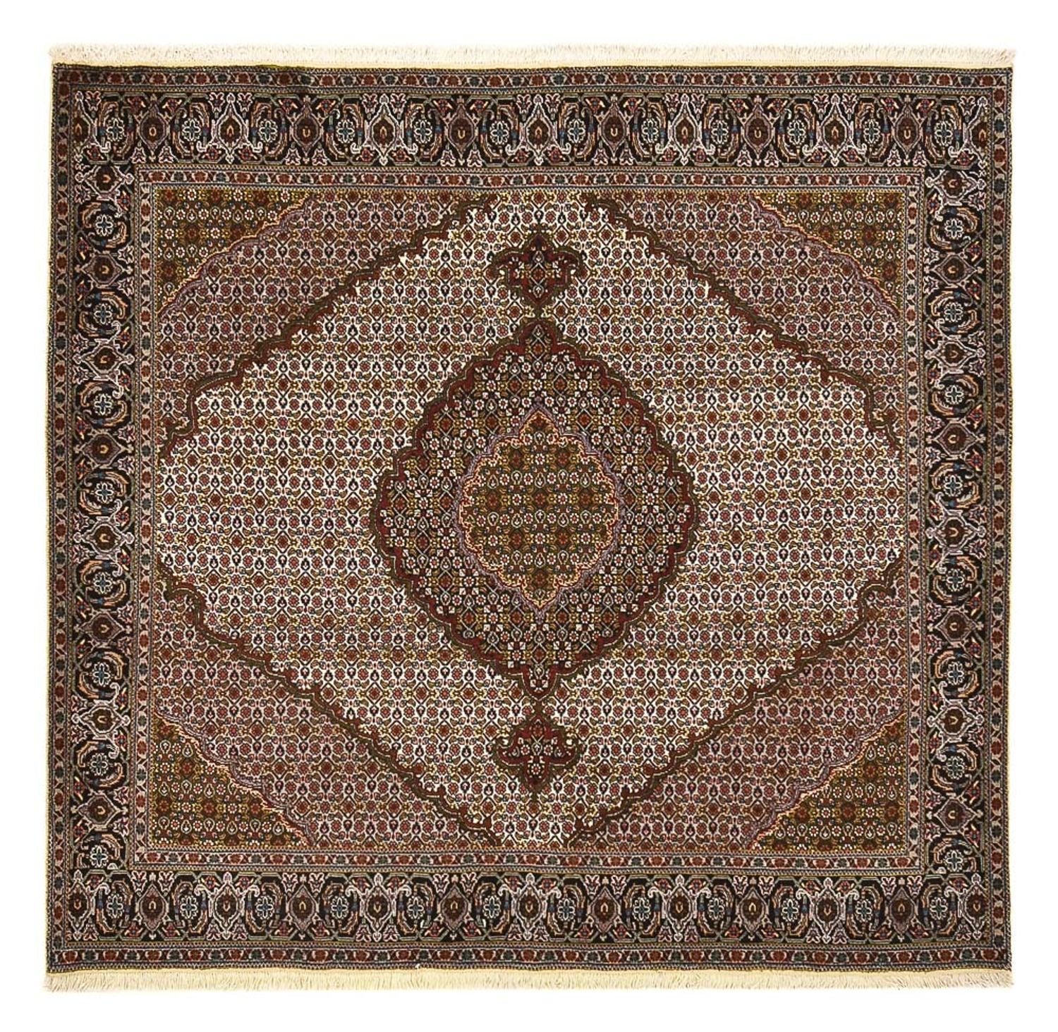 Alfombra Persa - Tabriz - Real cuadrado  - 203 x 200 cm - marrón