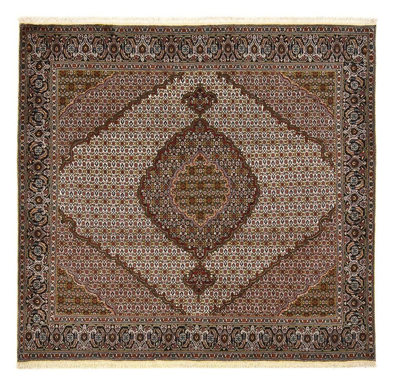 Alfombra Persa - Tabriz - Real cuadrado  - 203 x 200 cm - marrón