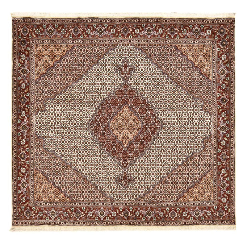 Alfombra Persa - Tabriz - Real cuadrado  - 204 x 198 cm - marrón claro