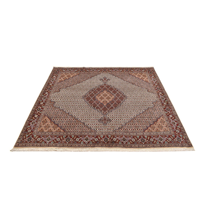 Alfombra Persa - Tabriz - Real cuadrado  - 204 x 198 cm - marrón claro