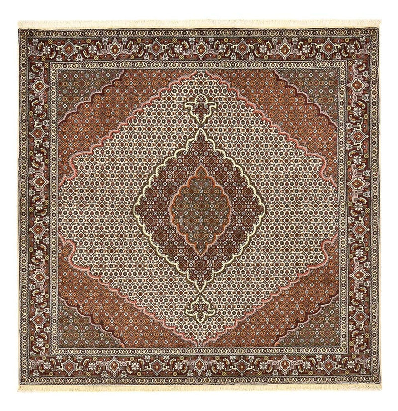 Alfombra Persa - Tabriz - Real cuadrado  - 205 x 201 cm - marrón claro