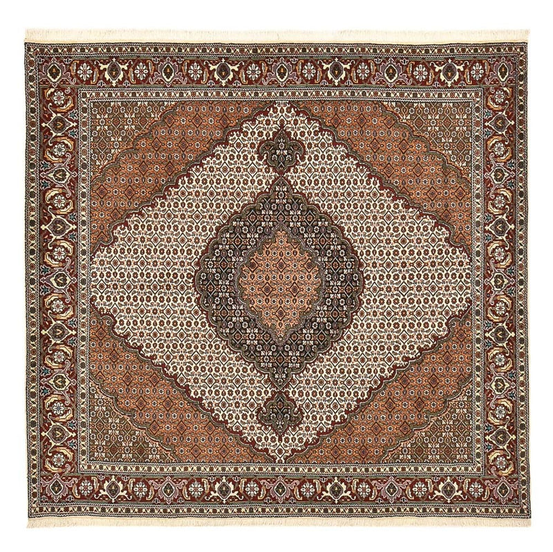 Alfombra Persa - Tabriz - Real cuadrado  - 199 x 198 cm - marrón claro