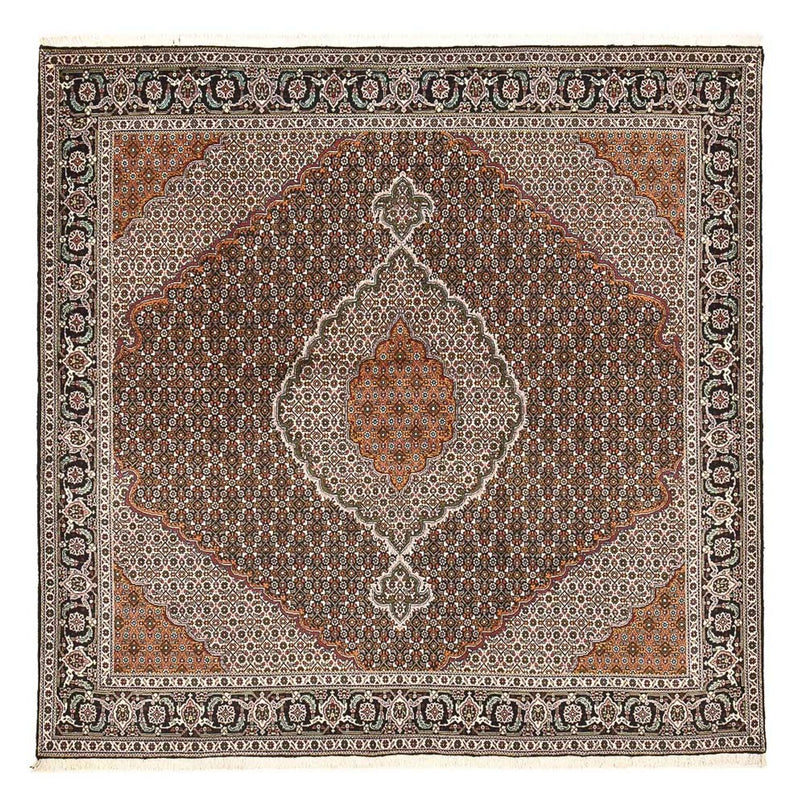 Alfombra Persa - Tabriz - Real cuadrado  - 203 x 203 cm - marrón