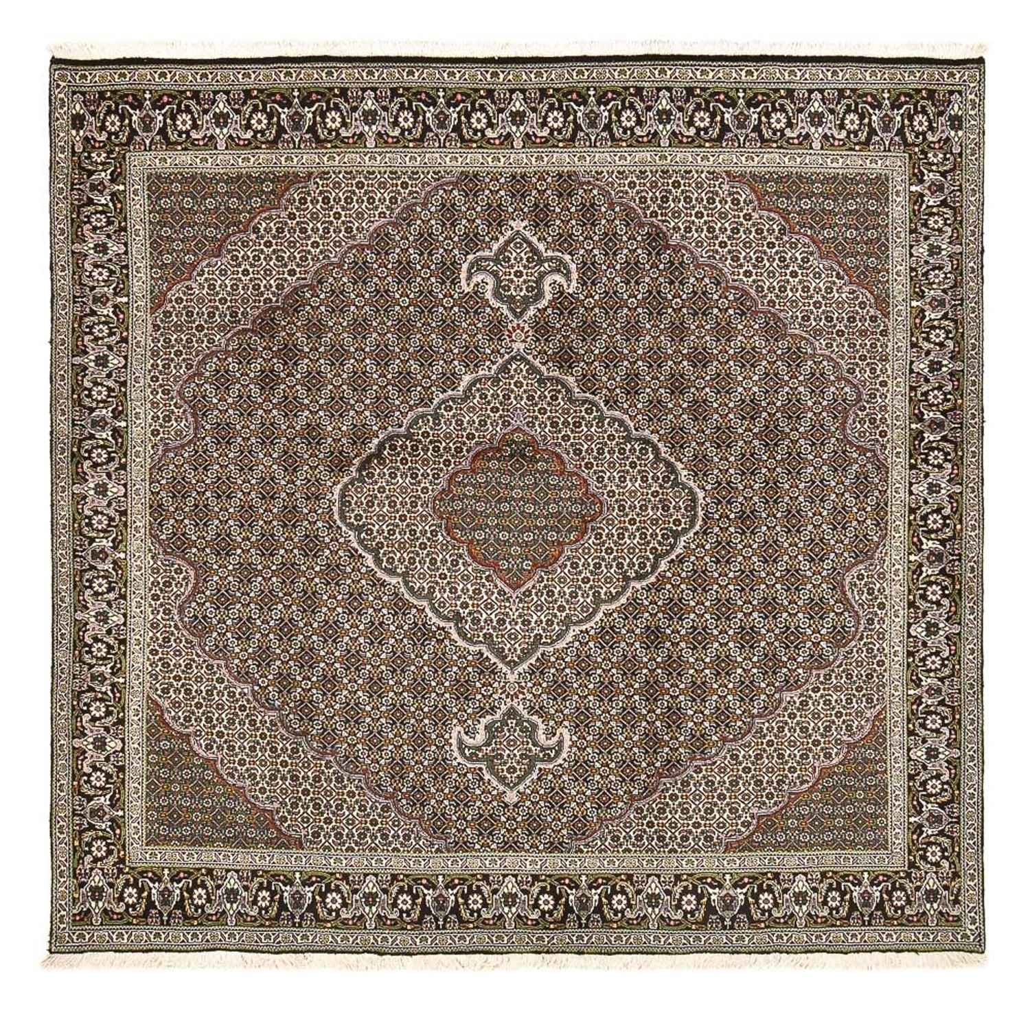 Alfombra Persa - Tabriz - Real cuadrado  - 201 x 200 cm - marrón