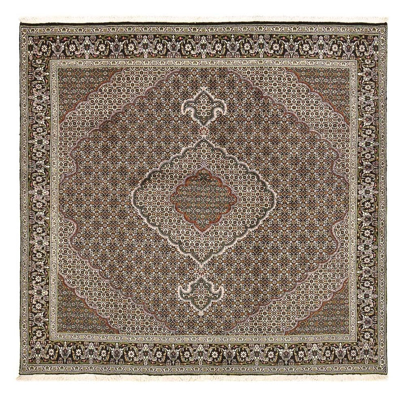 Alfombra Persa - Tabriz - Real cuadrado  - 201 x 200 cm - marrón