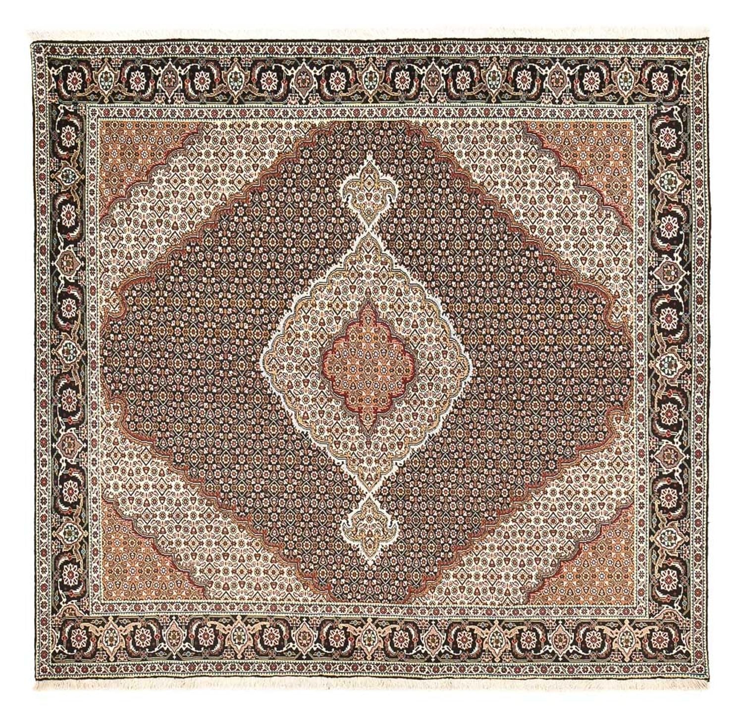 Alfombra Persa - Tabriz - Real cuadrado  - 204 x 200 cm - marrón