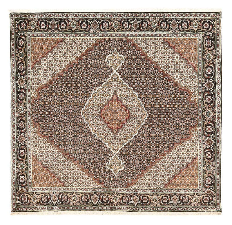Alfombra Persa - Tabriz - Real cuadrado  - 204 x 200 cm - marrón