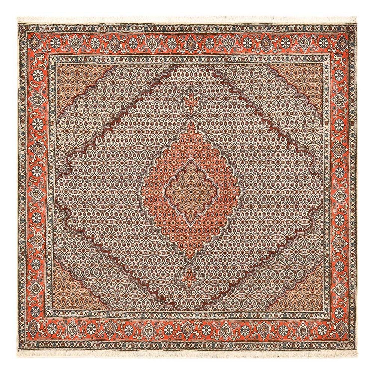Alfombra Persa - Tabriz - Real cuadrado  - 200 x 200 cm - arena