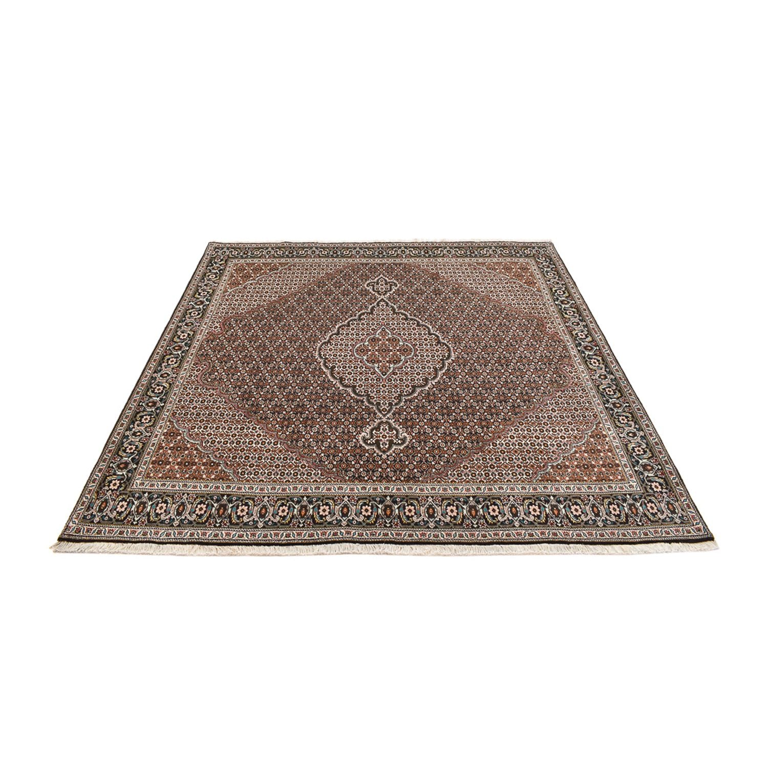 Alfombra Persa - Tabriz - Real cuadrado  - 208 x 204 cm - marrón