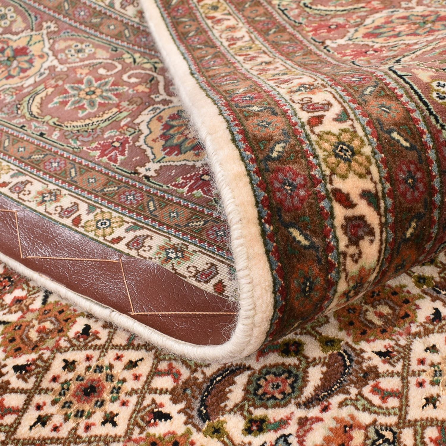 Alfombra Persa - Tabriz - Real cuadrado  - 200 x 199 cm - beige oscuro