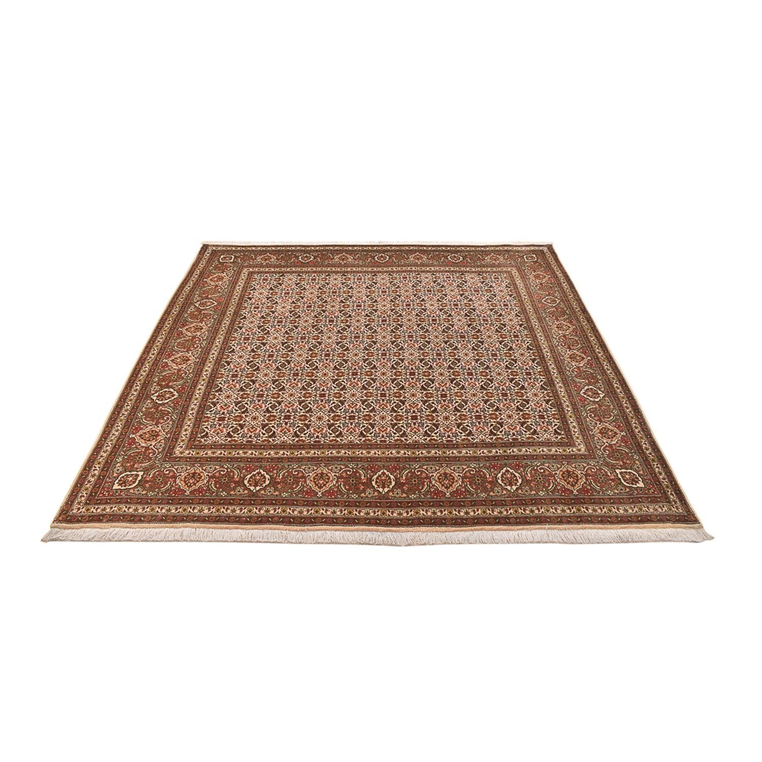 Alfombra Persa - Tabriz - Real cuadrado  - 200 x 199 cm - beige oscuro