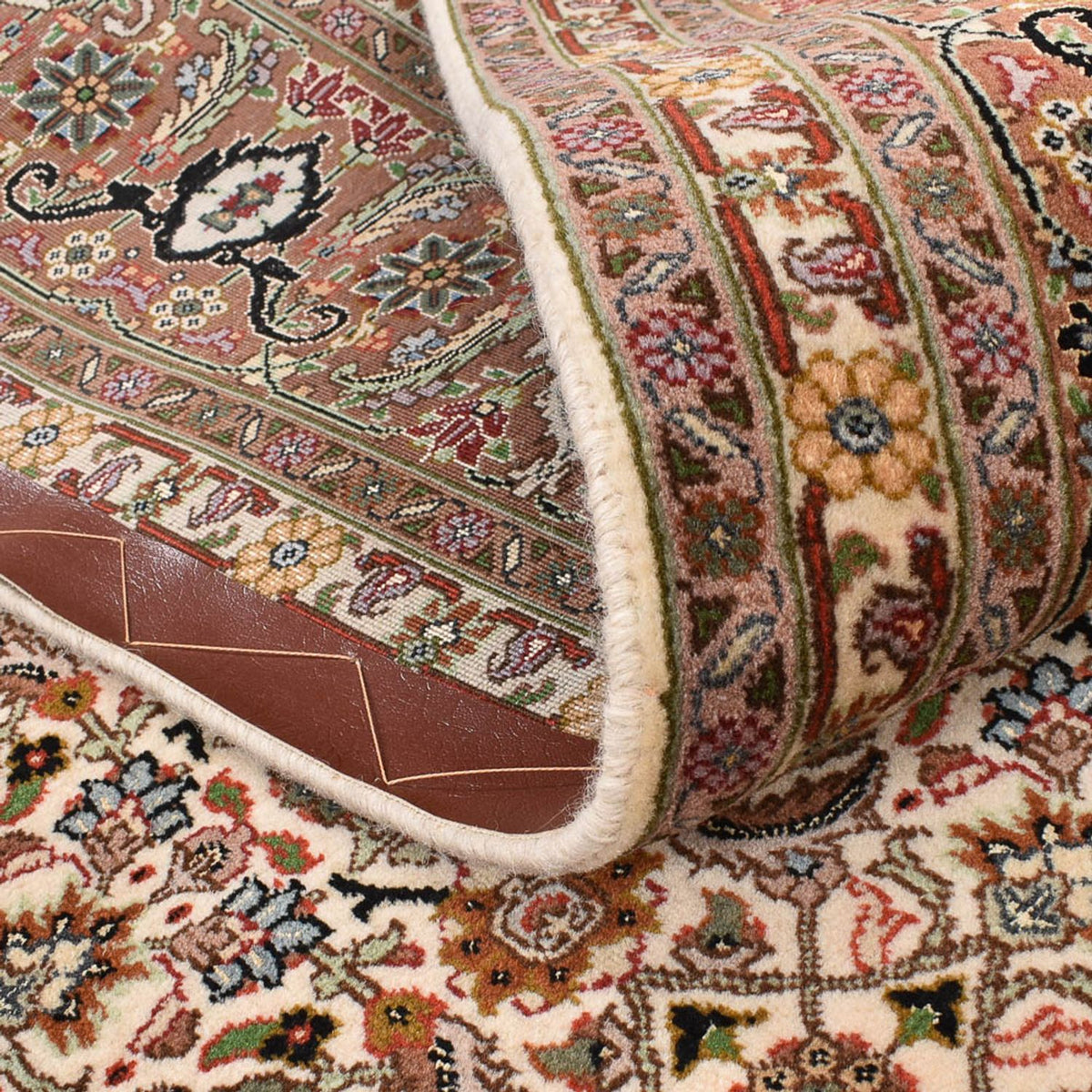 Alfombra Persa - Tabriz - Real cuadrado  - 201 x 197 cm - beige oscuro