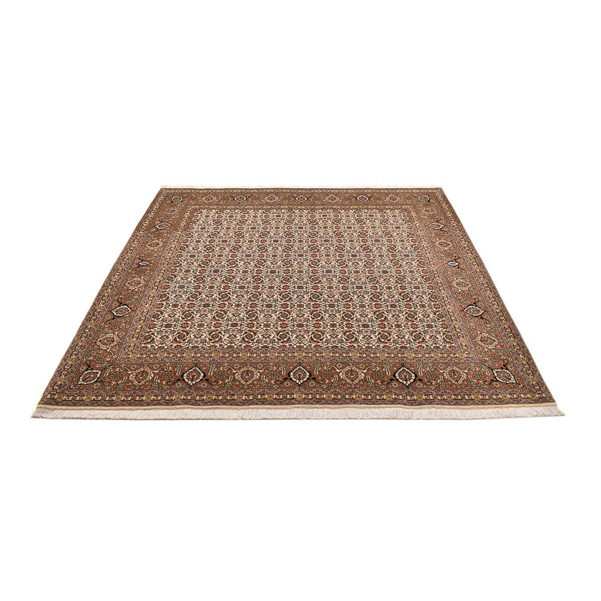 Alfombra Persa - Tabriz - Real cuadrado  - 201 x 197 cm - beige oscuro