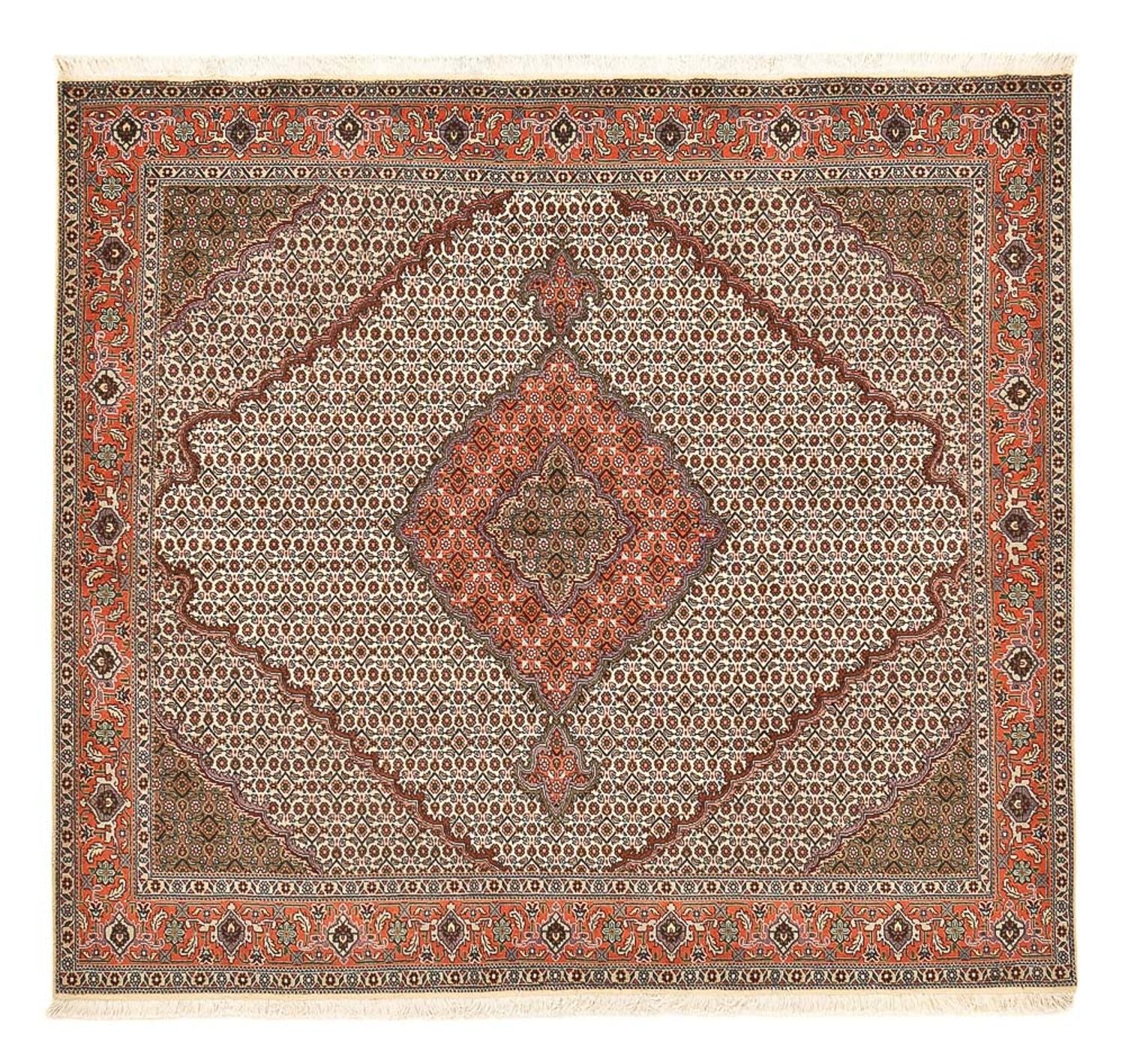 Alfombra Persa - Tabriz - Real cuadrado  - 204 x 196 cm - marrón claro