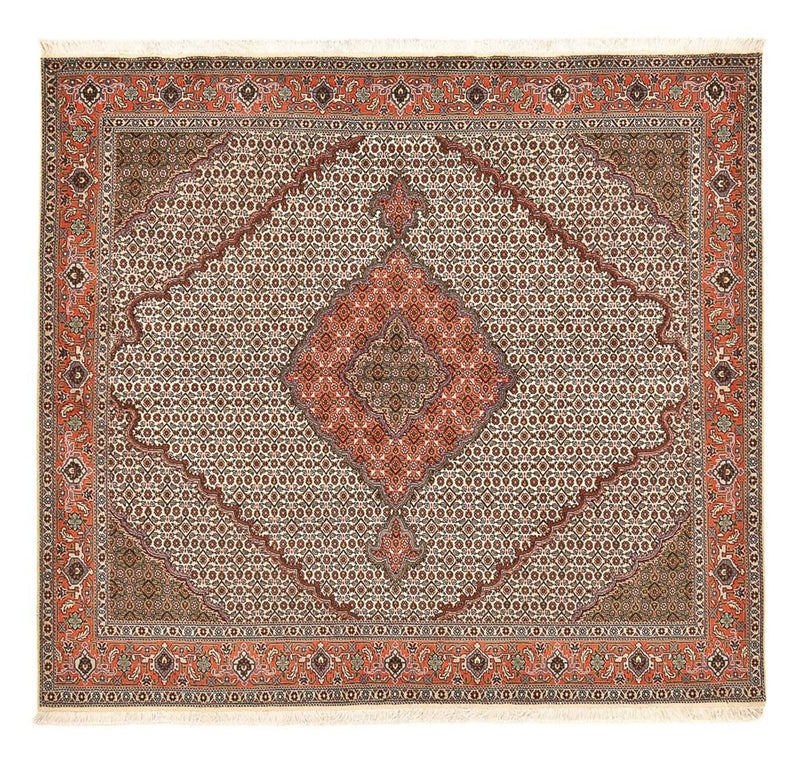 Alfombra Persa - Tabriz - Real cuadrado  - 204 x 196 cm - marrón claro