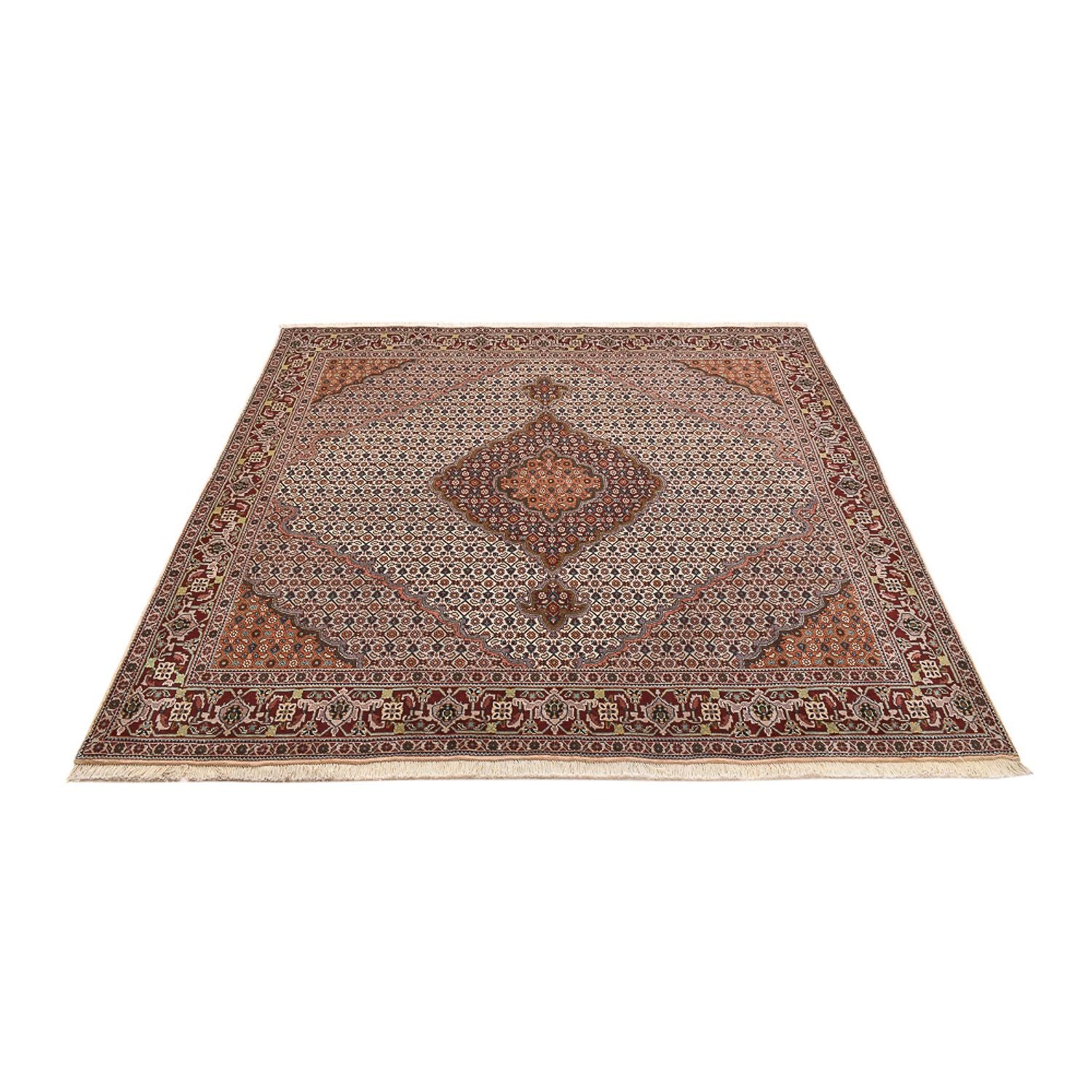 Alfombra Persa - Tabriz - Real cuadrado  - 202 x 198 cm - marrón claro