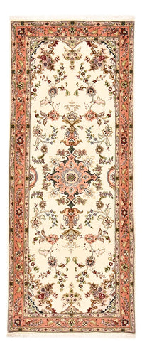 Alfombra de pasillo Alfombra Persa - Tabriz - Real - 203 x 81 cm - crema