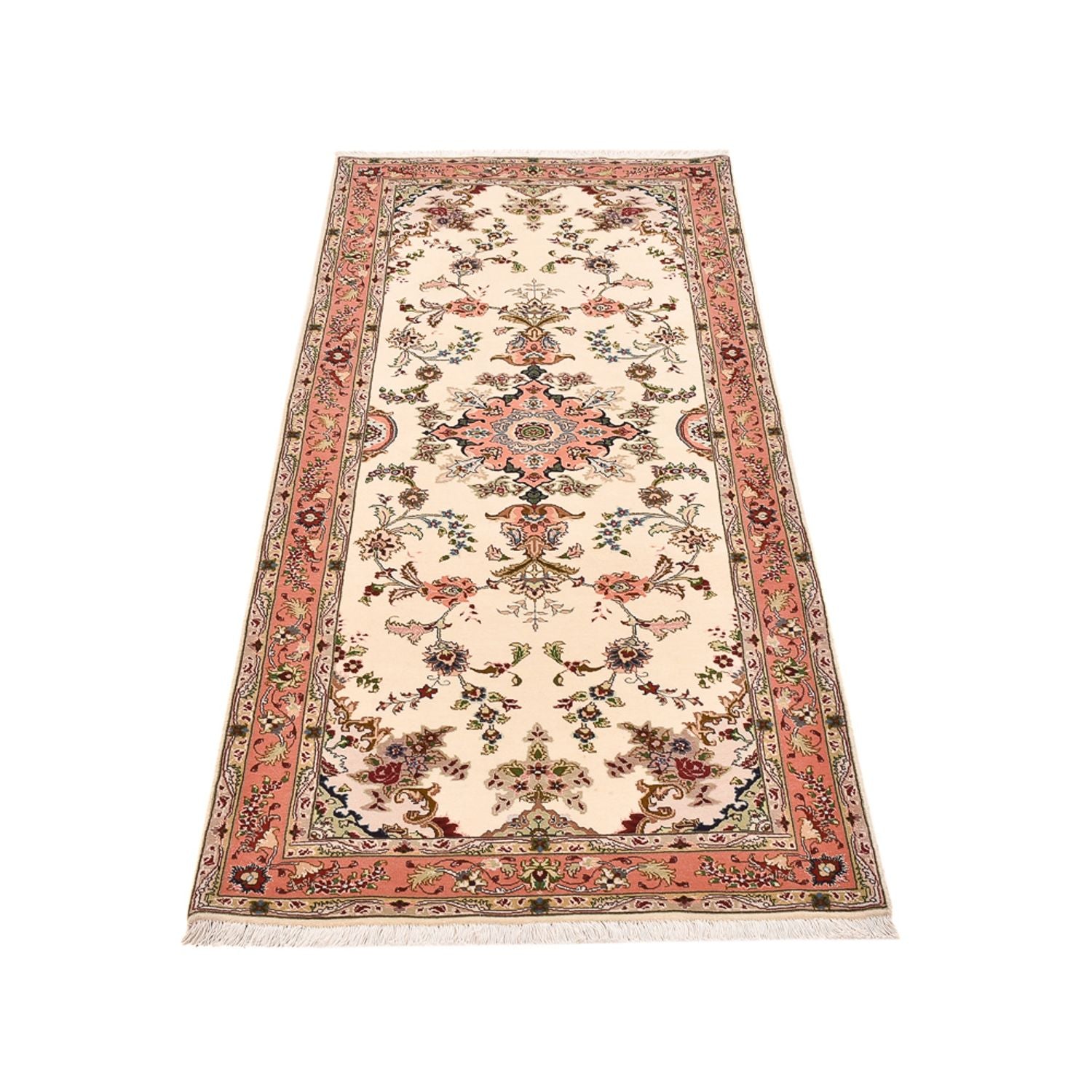 Alfombra de pasillo Alfombra Persa - Tabriz - Real - 203 x 81 cm - crema