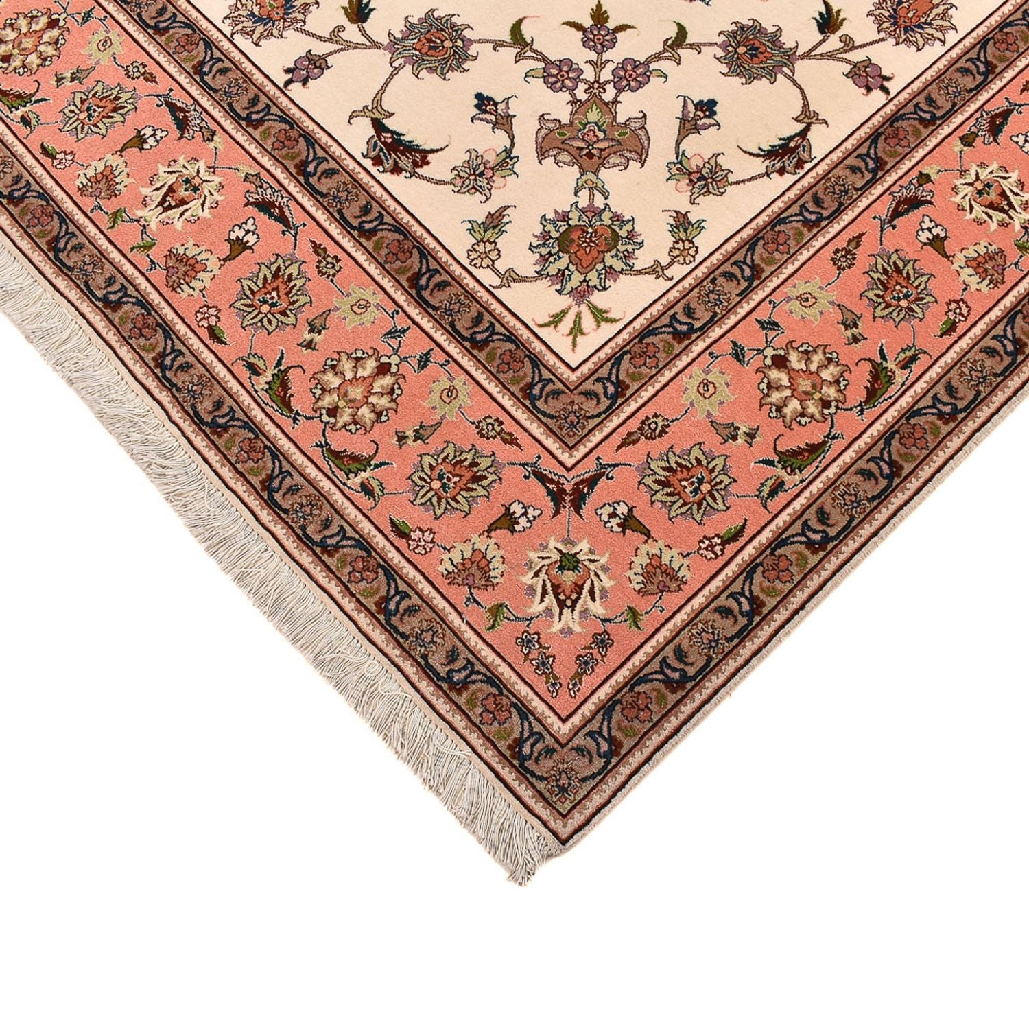 Alfombra Persa - Tabriz - Real cuadrado  - 210 x 204 cm - beige claro
