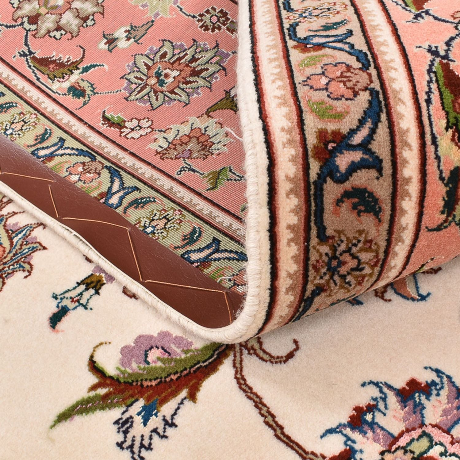 Alfombra Persa - Tabriz - Real cuadrado  - 210 x 204 cm - beige claro