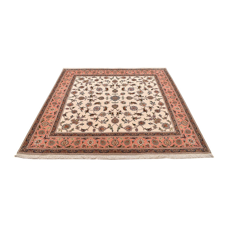 Alfombra Persa - Tabriz - Real cuadrado  - 210 x 204 cm - beige claro