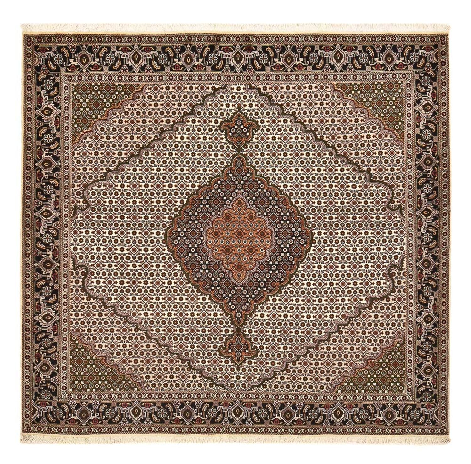 Alfombra Persa - Tabriz - Real cuadrado  - 204 x 200 cm - marrón claro
