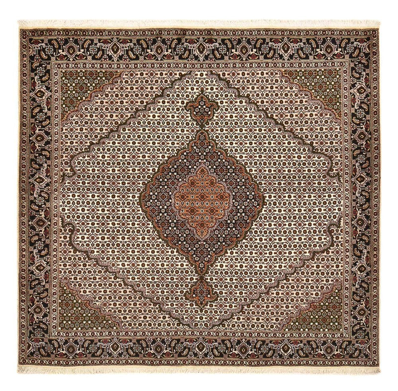 Alfombra Persa - Tabriz - Real cuadrado  - 204 x 200 cm - marrón claro