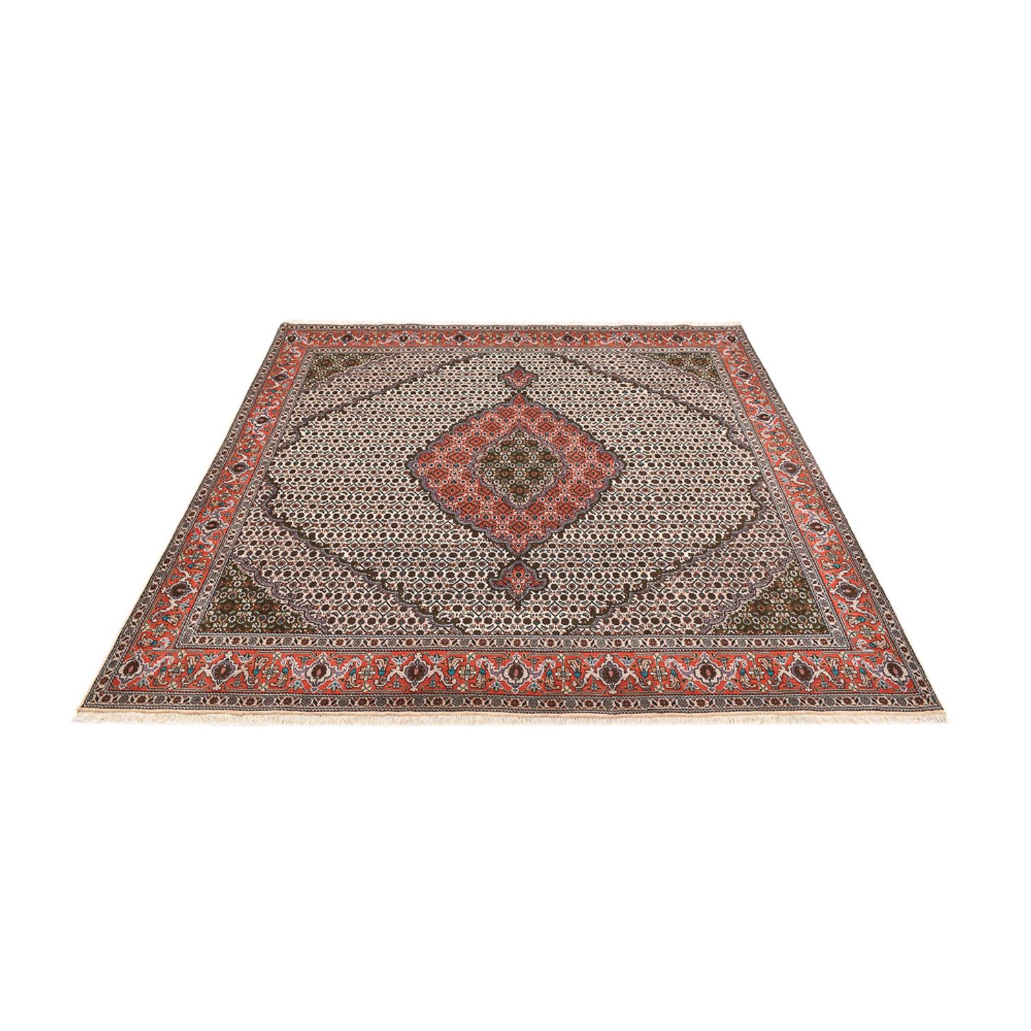 Alfombra Persa - Tabriz - Real cuadrado  - 212 x 201 cm - marrón claro