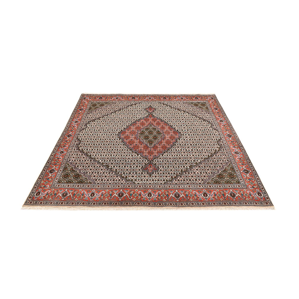 Alfombra Persa - Tabriz - Real cuadrado  - 212 x 201 cm - marrón claro