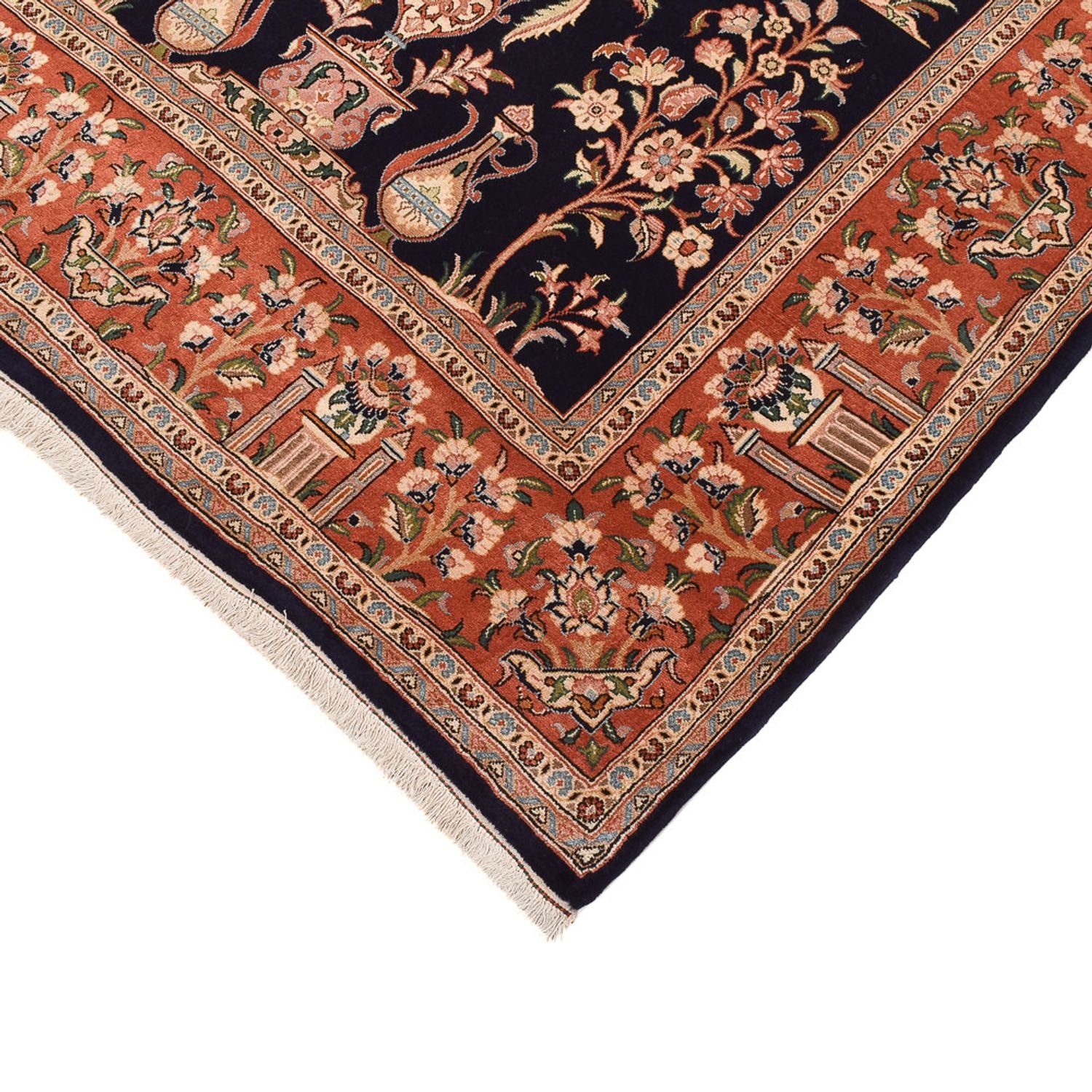 Alfombra Persa - Ghom - Royal - 270 x 157 cm - azul oscuro