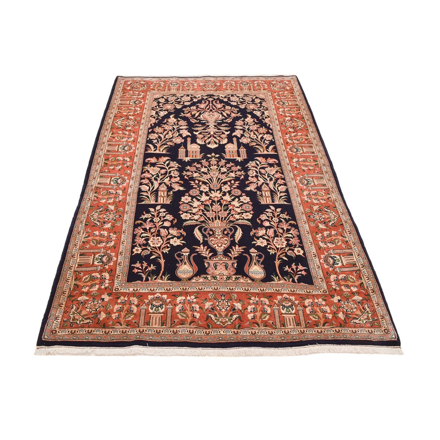 Alfombra Persa - Ghom - Royal - 270 x 157 cm - azul oscuro