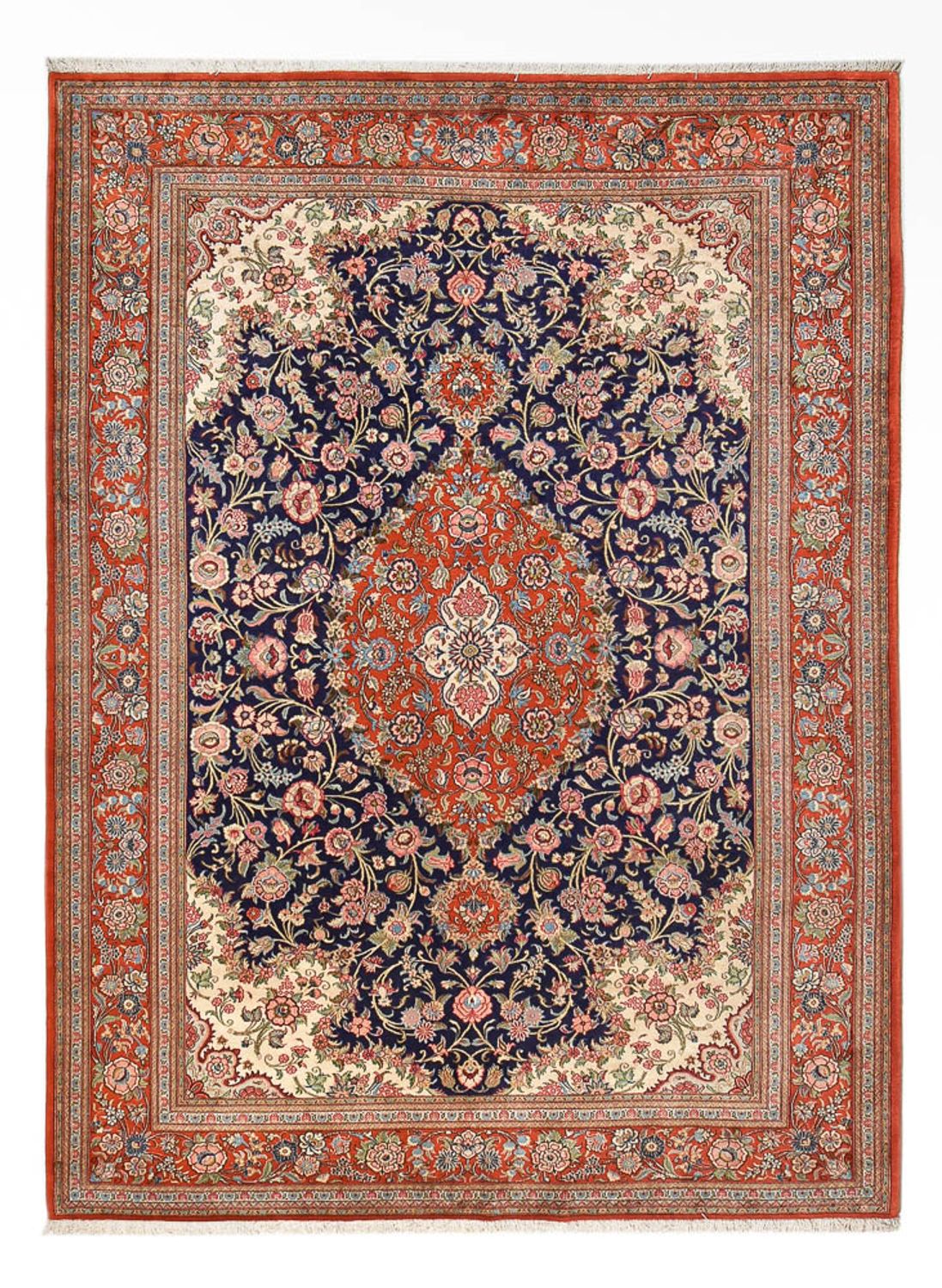 Alfombra persa - Ghom - 345 x 250 cm - azul oscuro