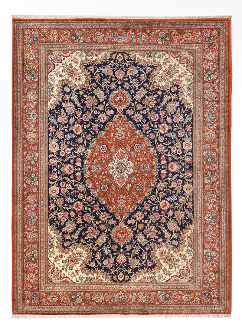 Alfombra persa - Ghom - 345 x 250 cm - azul oscuro