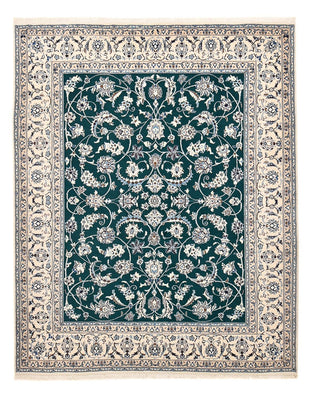 Alfombra Persa - Nain - Real - 254 x 198 cm - verde oscuro