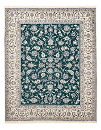 Alfombra Persa - Nain - Real - 254 x 198 cm - verde oscuro