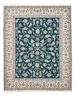 Alfombra Persa - Nain - Real - 254 x 198 cm - verde oscuro