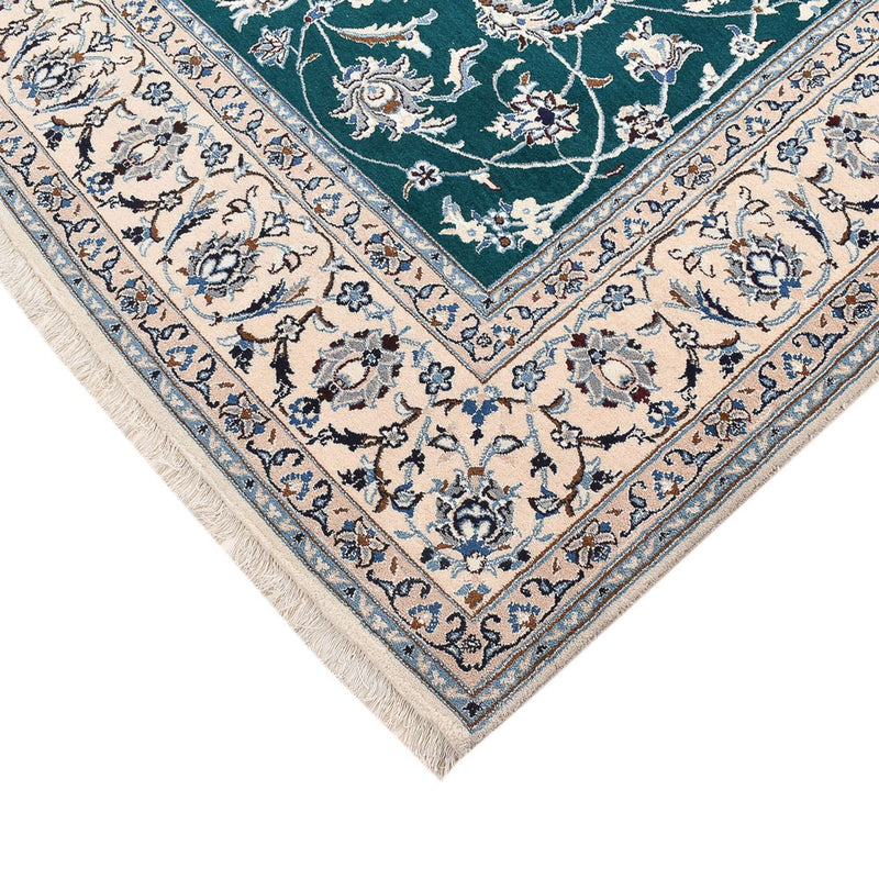 Alfombra Persa - Nain - Real - 254 x 198 cm - verde oscuro