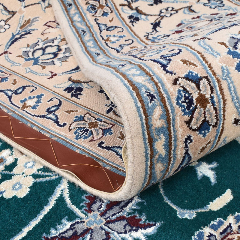 Alfombra Persa - Nain - Real - 254 x 198 cm - verde oscuro