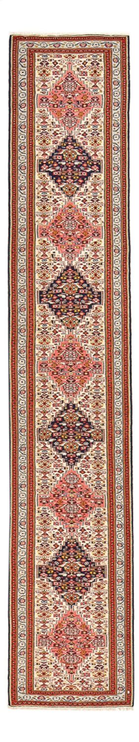 Alfombra de pasillo Alfombra Kelim - Oriental - 437 x 81 cm - beige